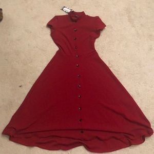 Midi length skater dress